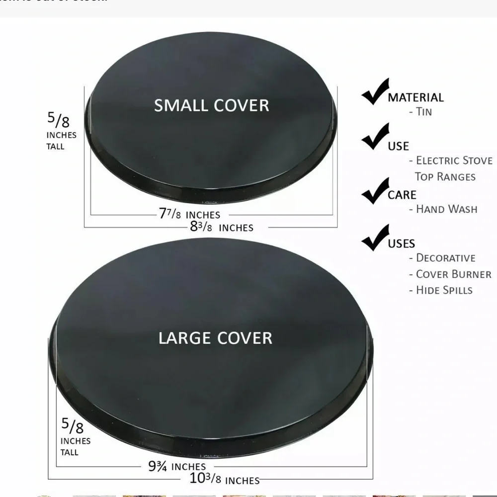 Stove Range Covers Coffee Themed By Range Kleen Set of 4 Multicolor White Gold